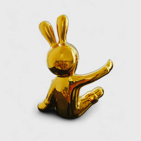 Figura Decorativa Soporte para Vino Bunny Gold