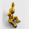 Figura Decorativa Soporte para Vino Bunny Gold