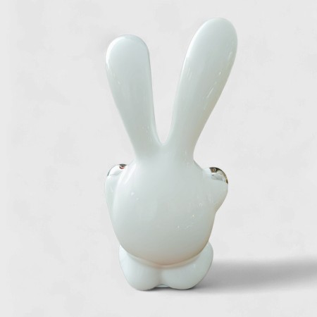 Figura Decorativa Rabbit White Silver