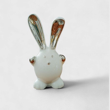 Figura Decorativa Rabbit White Silver