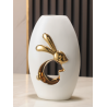 Florero Elegance Rabbit White Gold