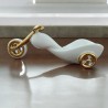 Figura Decorativa Moto Harley para Copa de Vino Gold White