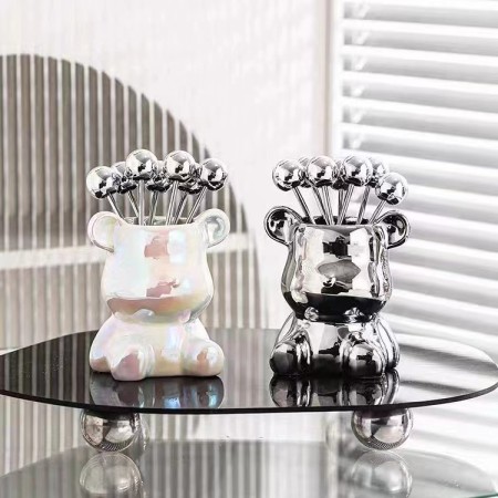 Set 6 Tenedores Aperitivos Bear Silver