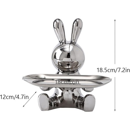 Figura Decorativa Soporte para Llaves Bunny Silver