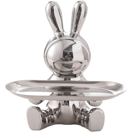 Figura Decorativa Soporte para Llaves Bunny Silver