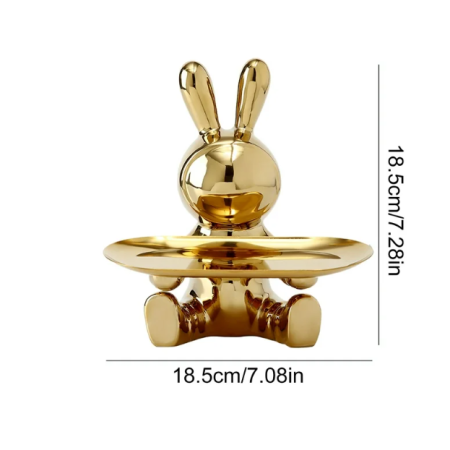 Figura Decorativa Soporte para Llaves Bunny Gold