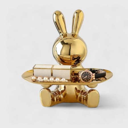 Figura Decorativa Soporte para Llaves Bunny Gold