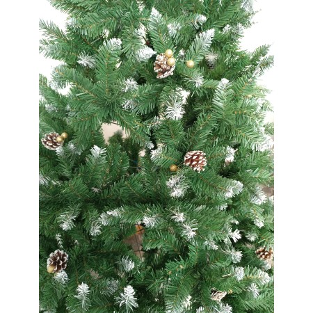 Árbol De Navidad 2,10 Pascua con Toques Blancos y Piñones -Base de Armado Fácil