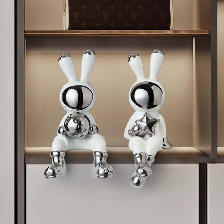 Figura Decorativa Bunny Space Silver White