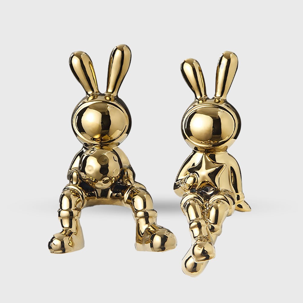 Figura Decorativa Bunny Space Gold