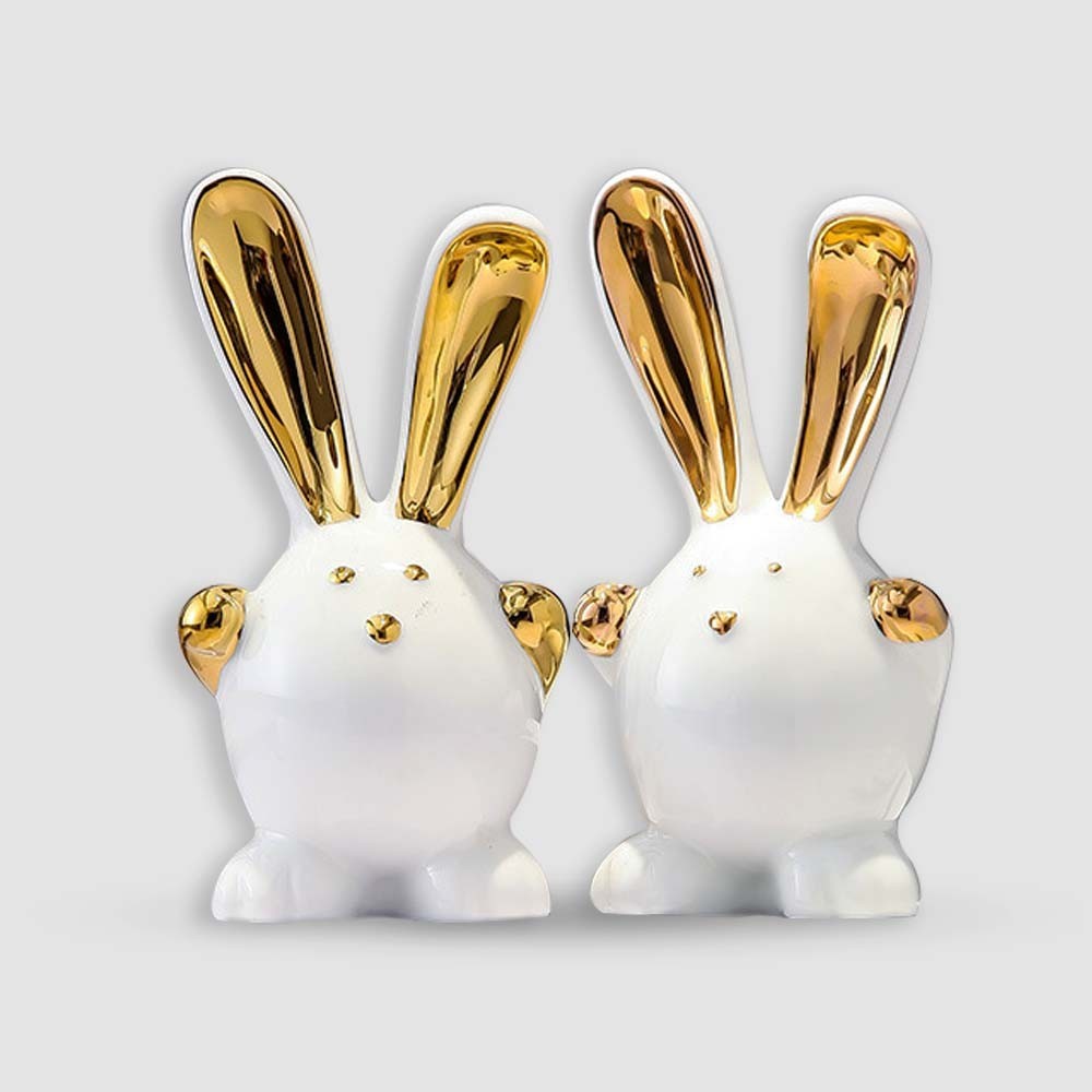 Figura Decorativa Rabbit White Gold