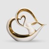 Figura Decorativa Heart Bunny White Gold