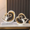 Figura Decorativa Heart Bunny White Gold