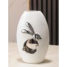 Florero Elegance Rabbit White Silver