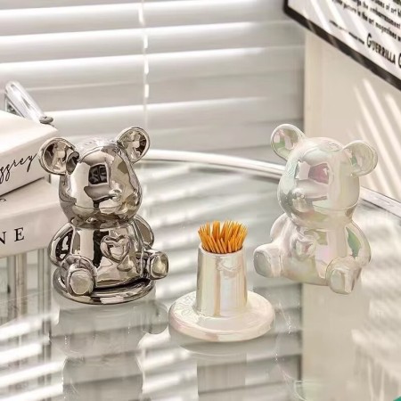 Soporte para Palillos de Dientes Bear Silver