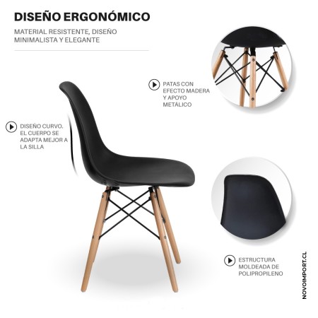 Silla Estilo Moderno Negro