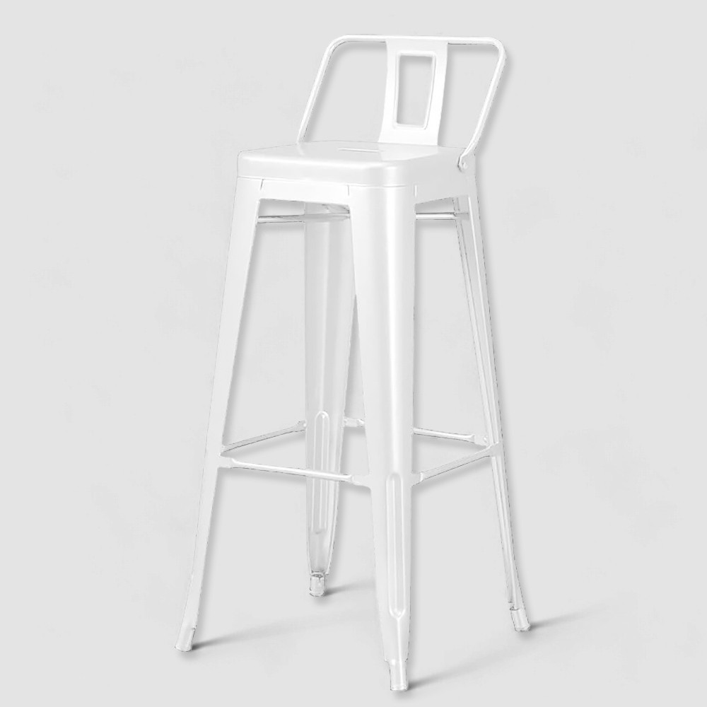 Silla de Bar Blanca con Respaldo