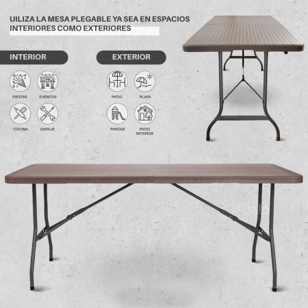 Mesa plegable Café 180cm Tipo Maleta