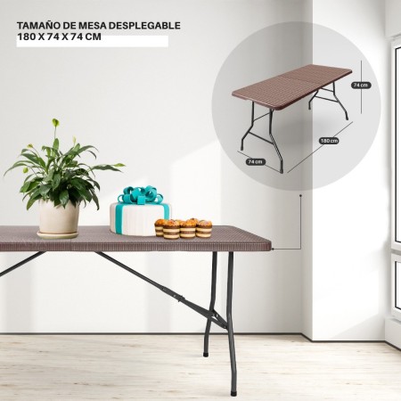 Mesa plegable Café 180cm Tipo Maleta