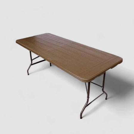 Mesa Plegable Café Estilo Madera 180cm Tipo Madera