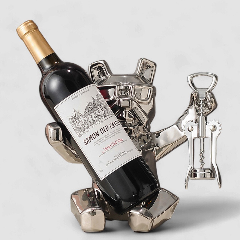 Soporte para Botella de Vino Bulldog Silver