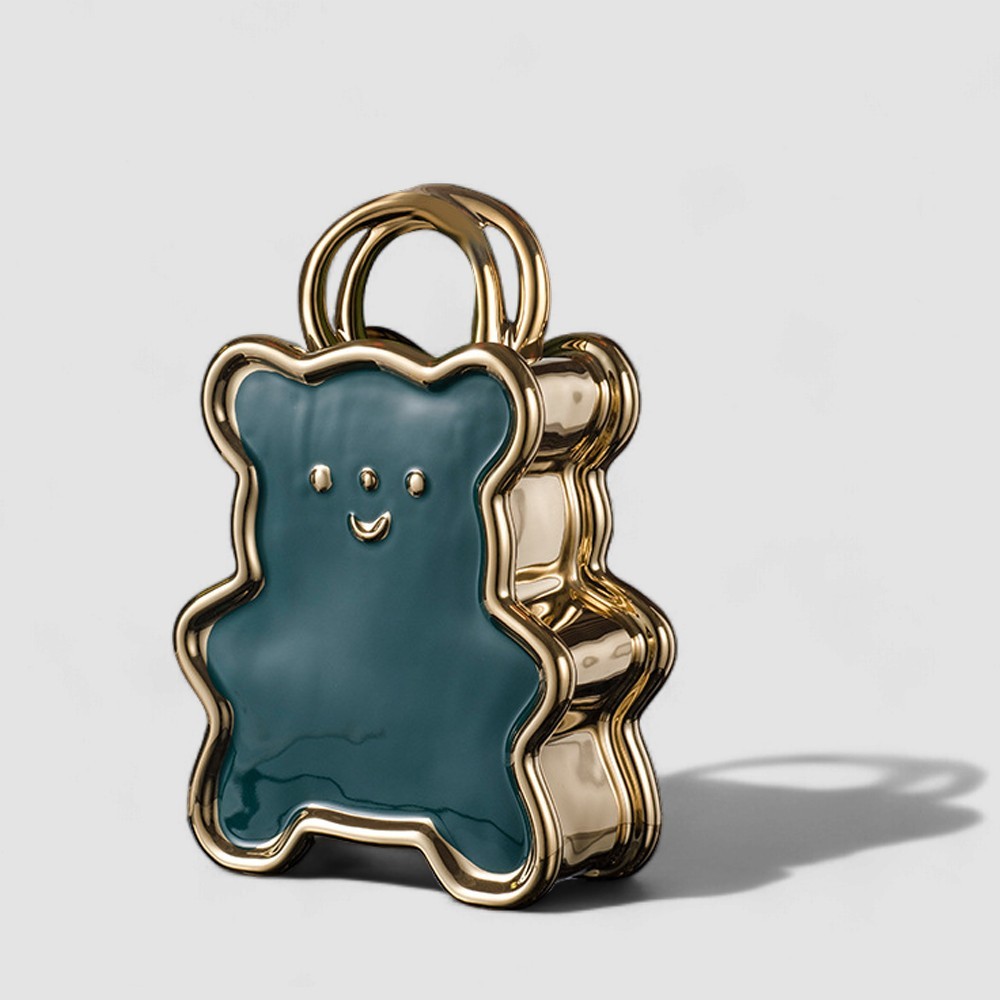 Figura Decorativa Opulance Bear Gold Green