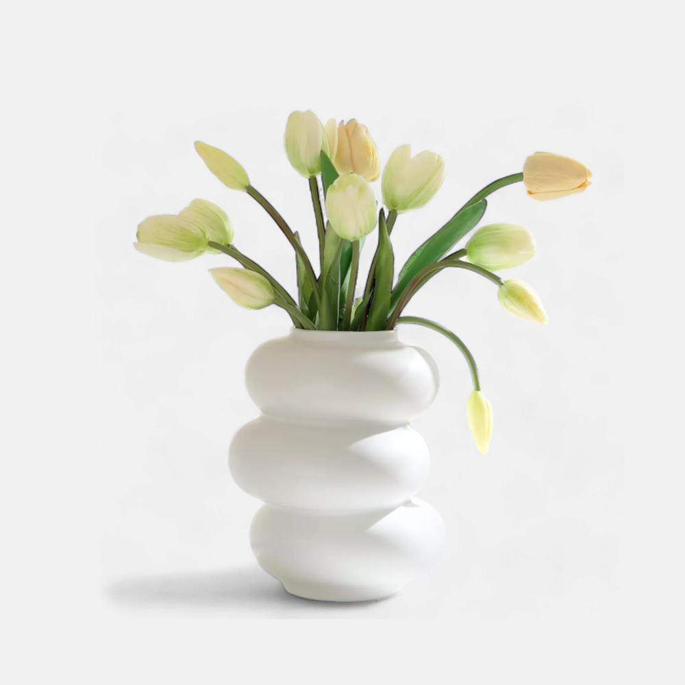 Florero Decorativo Porcelain Cloud White