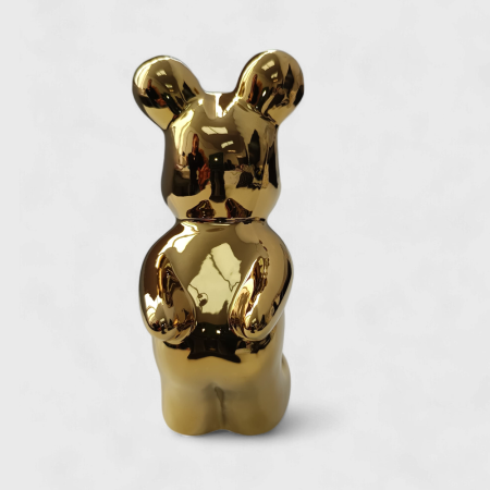 Figura Decorativa Bear Gold/Soporte para copa