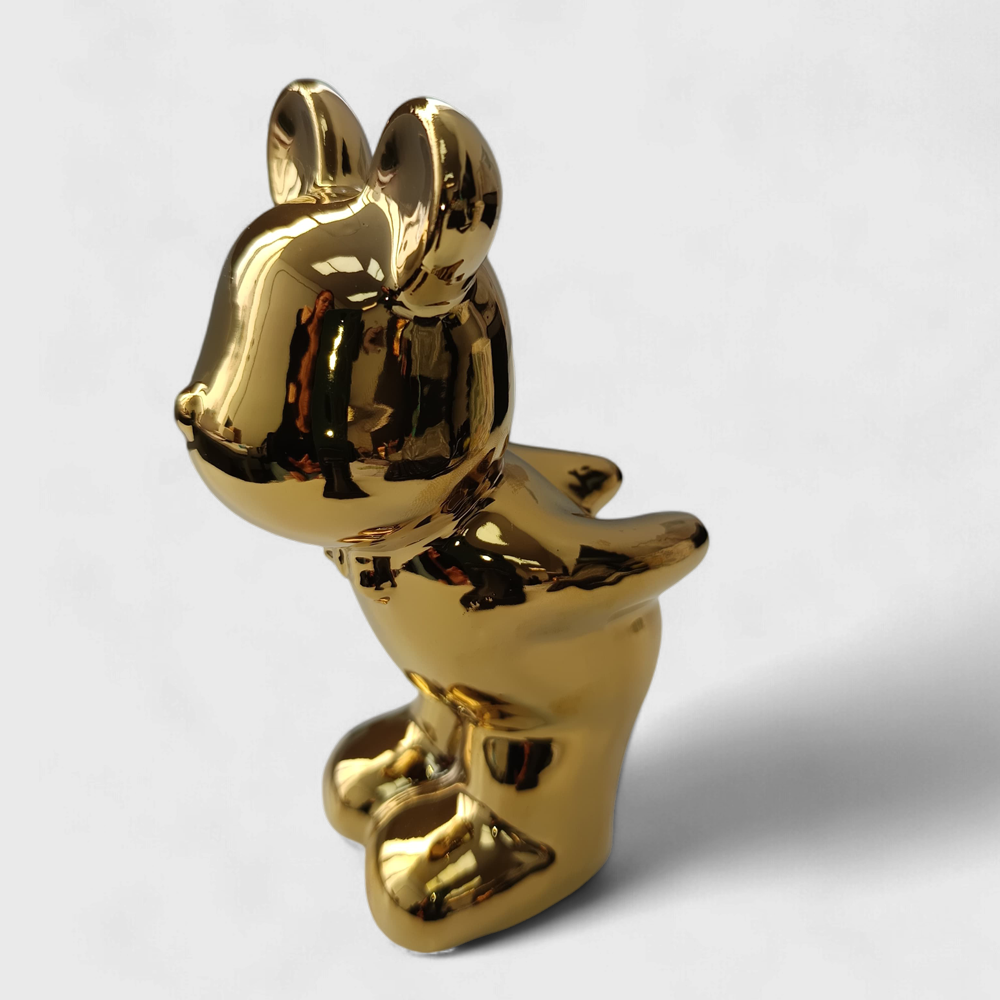 Figura Decorativa Bear Gold/Soporte para copa