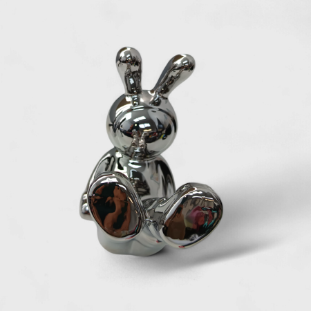 Figura Decorativa Soporte de Copa de Vino Rabbit Silver