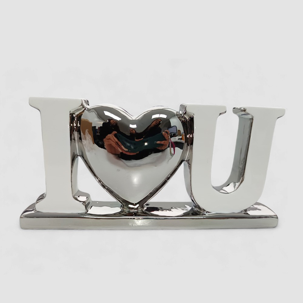 Figura Decorativa I Love U 3D Silver