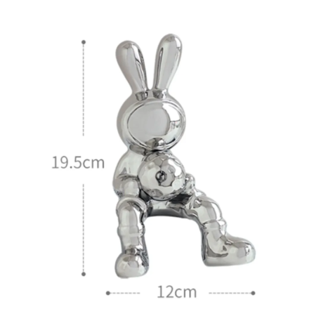 Figura Decorativa Bunny Space Golden White