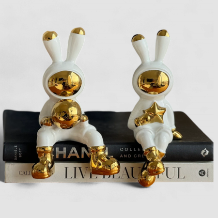 Figura Decorativa Bunny Space Golden White