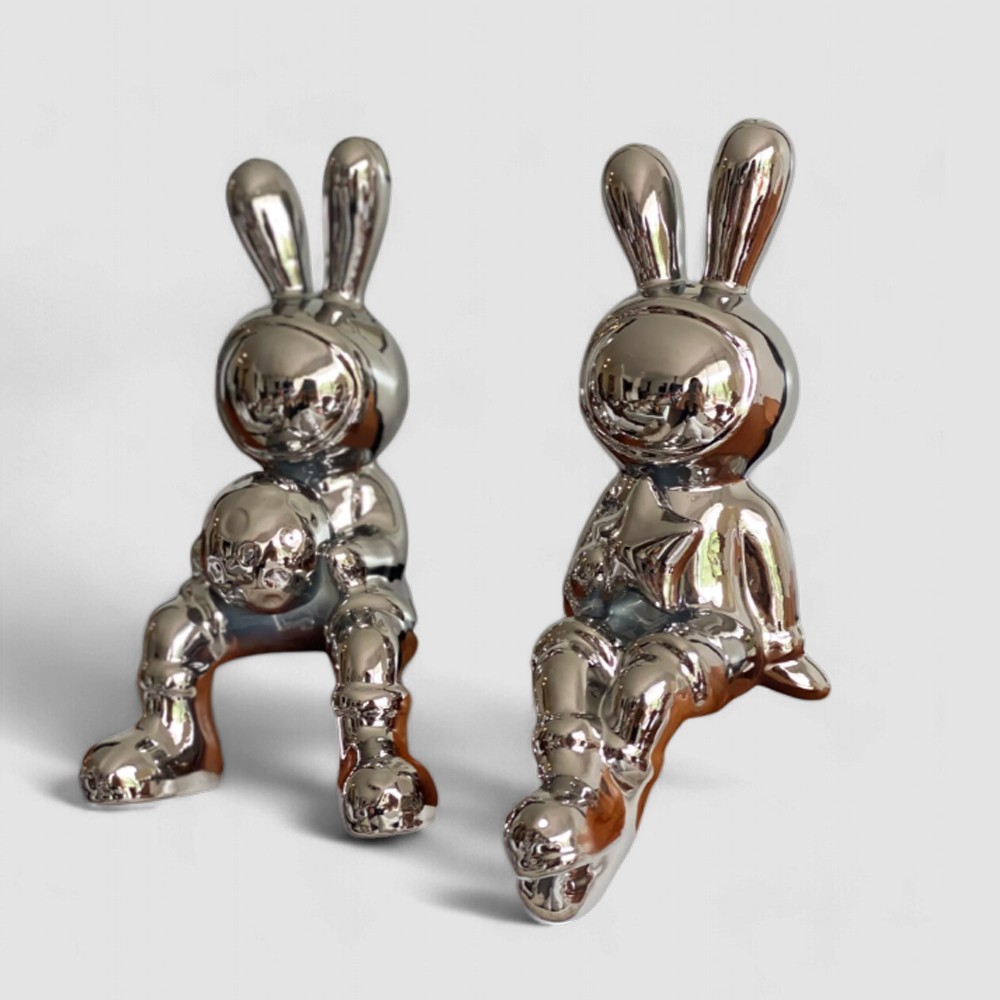 Figura Decorativa Bunny Space Silver