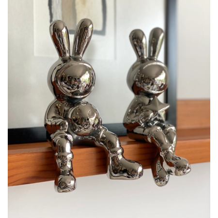 Figura Decorativa Bunny Space Silver