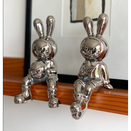 Figura Decorativa Bunny Space Silver